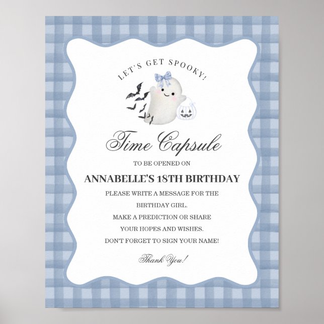 Poster Jogo da Cápsula do Horário Fantasma do Pastel Azul (Frente)