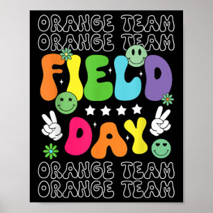 Poster Jogo da Equipe de Campo de Cor Laranja do Grupo de