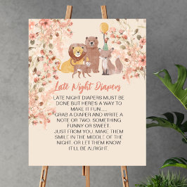 Poster Jogo da Fralda Noite Tardia Boho Safari Grass