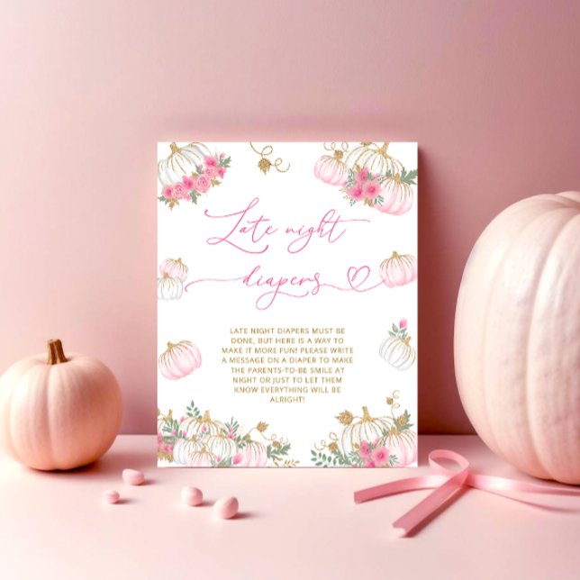 Poster Jogo das Fraldas Noturnas Florais de Abóbora Rosa (Criador carregado)