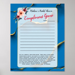 Poster Jogo de Ad-Lib / Cumprimento Divertido Chá de Noiv