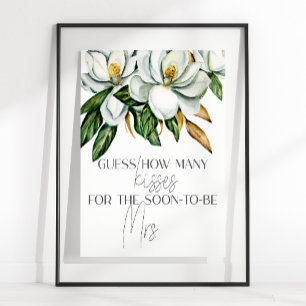 Poster Jogo de Adivinhação de Beijos Floral Magnólia Bran
