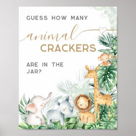 Poster Jogo de adivinhação de Chás de fraldas Safari Baby