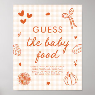 Poster Jogo de Adivinhação de Comida de Bebê Fall Gingham