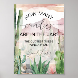 Poster Jogo de Adivinhação do Chá de fraldas de Boho Dese