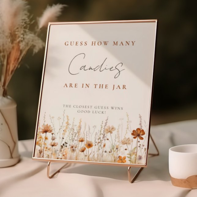 Poster Jogo de Adivinhação do Chá de fraldas de Flores Se (Criador carregado)