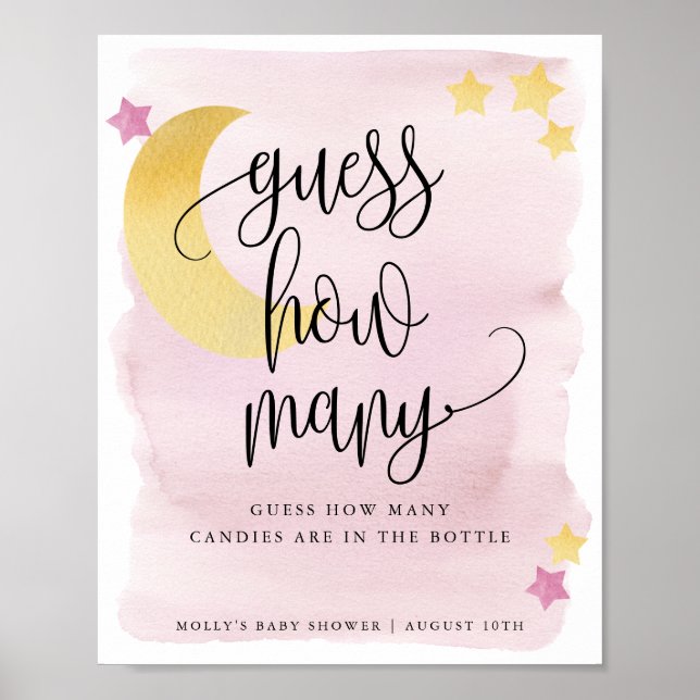 Poster Jogo de Advinhação Rosa da Lua Cheia (Frente)