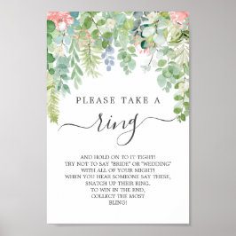 Poster Jogo de Anel de Chá de panela Verde Suave