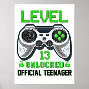 Poster Jogo de aniversário de 13 de nível 13 desbloqueado