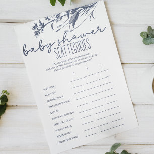 Poster Jogo de Baby Shower Vintage Country Scattergories