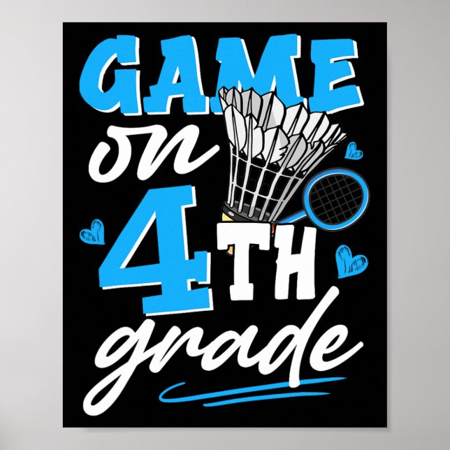 Poster Jogo De Badminton No 4º Ano Meninas De Volta A Sch (Frente)