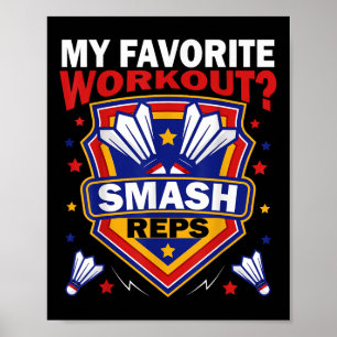 Poster Jogo de Badminton Smash Reps Dia de Raquetes Volan