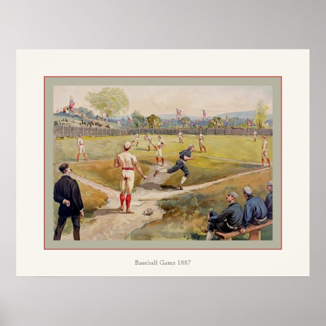 Pôster Jogo de basebol 1887 (Frente)