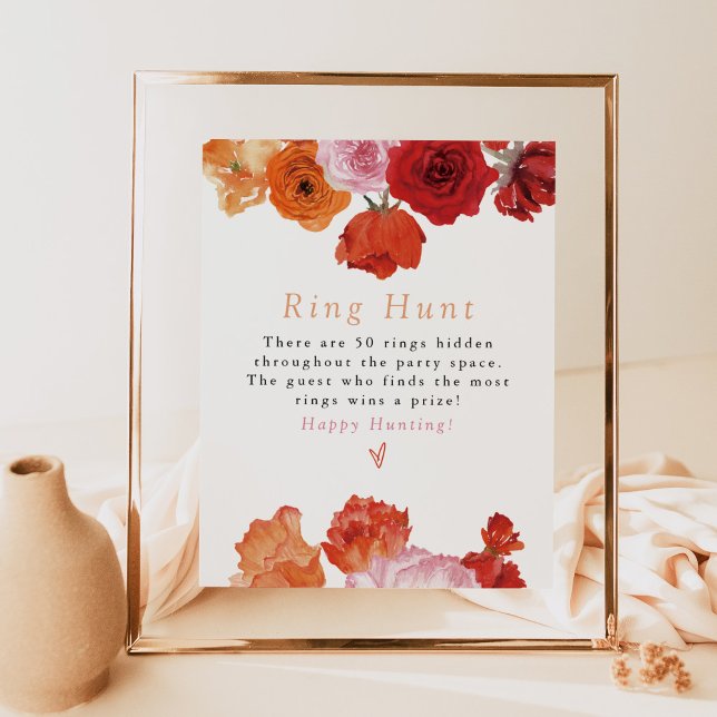 Poster Jogo de Caça ao Anel MAX Bright Floral Prosecco (Criador carregado)