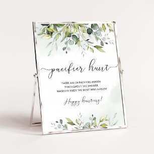 Poster Jogo de caça ao chá de fraldas Eucalyptus Pacifier