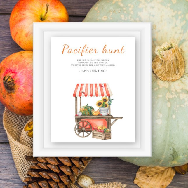 Poster Jogo de caçada com Pumpkin Pacifier chá de fraldas (Criador carregado)