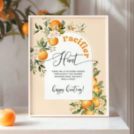 Poster Jogo de caçador de chás de fraldas de uma pequena 