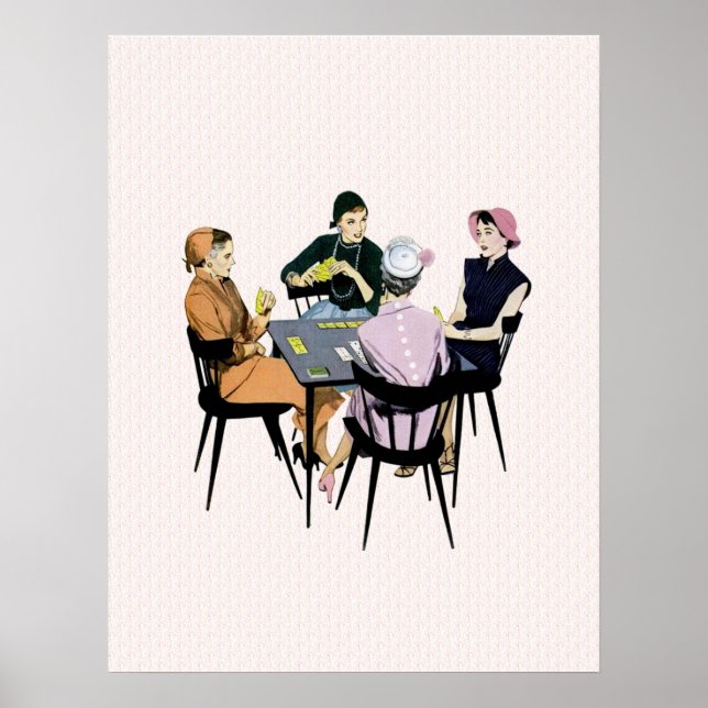 Pôster Jogo de Cartão Retroativo dos anos 50 (Frente)