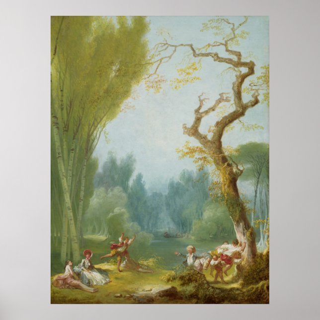 Poster Jogo de Cavalo e Cavaleiro - Jean Fragonard Fine A (Frente)