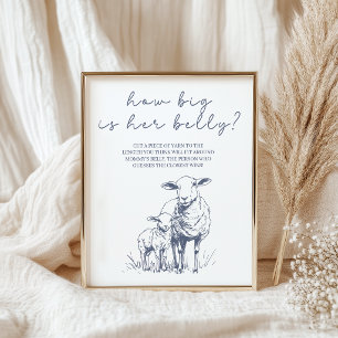 Poster Jogo de Chá de Bebê Vintage Country Big Is Her Bel