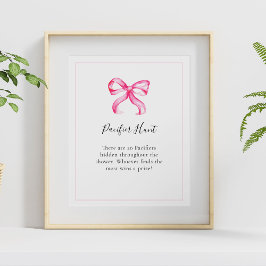 Poster Jogo de Chá de fraldas de Arco Pink de Caça-Caça-P