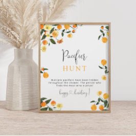 Poster Jogo de Chá de fraldas de Cutil Laranja-Pacificado