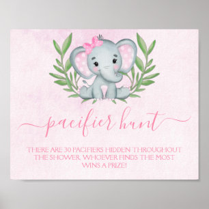 Poster Jogo de Chá de fraldas de Elefante Pacificadora Hu