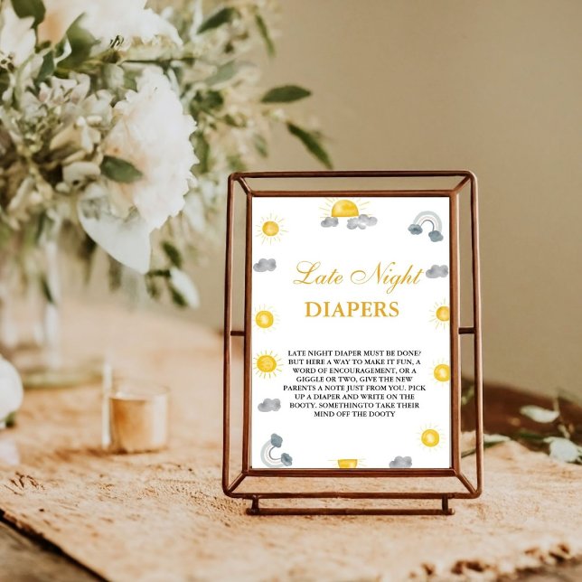 Poster Jogo de Chá de fraldas de Fralda Noturna Tardia da (Criador carregado)