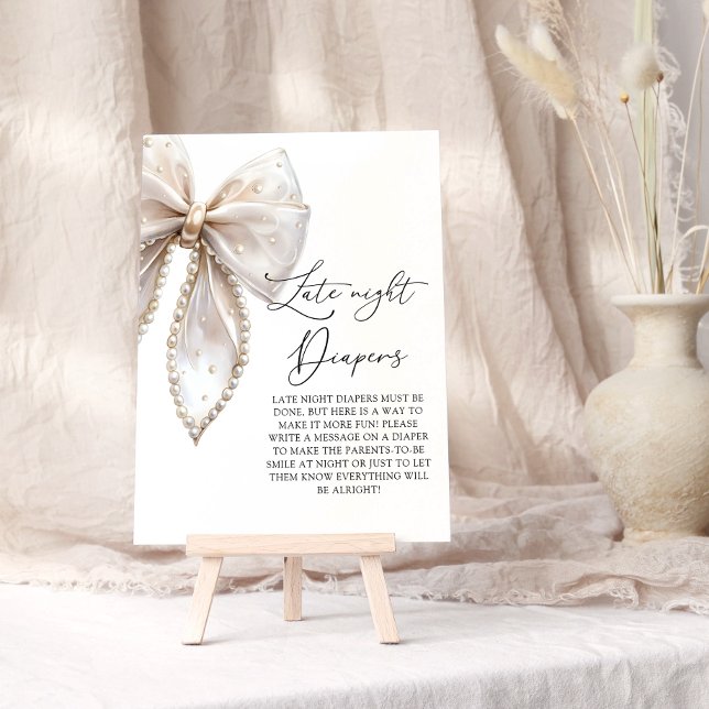 Poster Jogo de Chá de fraldas de Fralda Noturno com Arco  (Criador carregado)