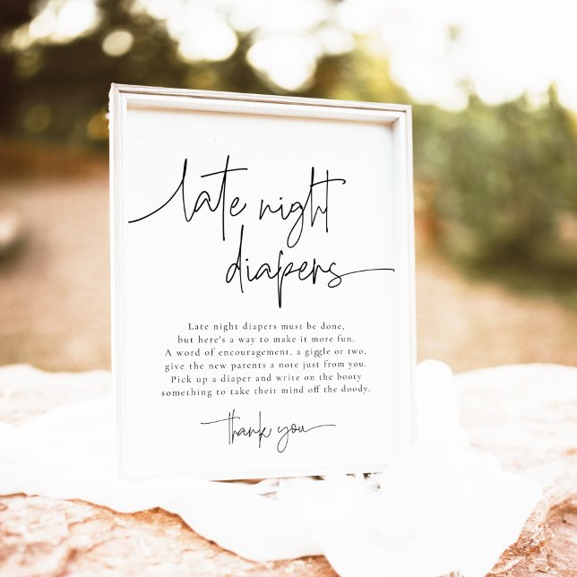 Poster Jogo de Chá de fraldas de Fraldas Noturnas Atrasad (Criador carregado)