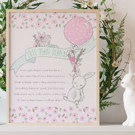 Poster Jogo de Chá de fraldas de Fraldas Noturnas Pequena