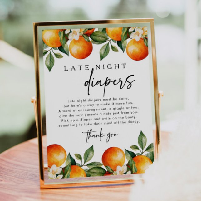 Poster Jogo de Chá de fraldas de Fraldas Noturnas Tarde (Criador carregado)