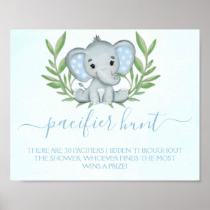 Poster Jogo de Chá de fraldas do Elefante Pacificador Hu