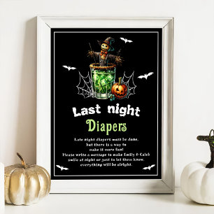 Poster Jogo de Chá de fraldas "Ontem à Noite Fraldas"
