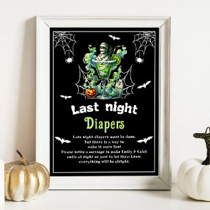 Poster Jogo de Chá de fraldas "Ontem à Noite Fraldas"