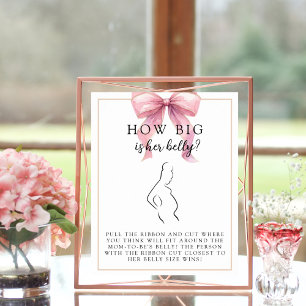 Poster Jogo de Chá de fraldas Posh Pink Belly Size