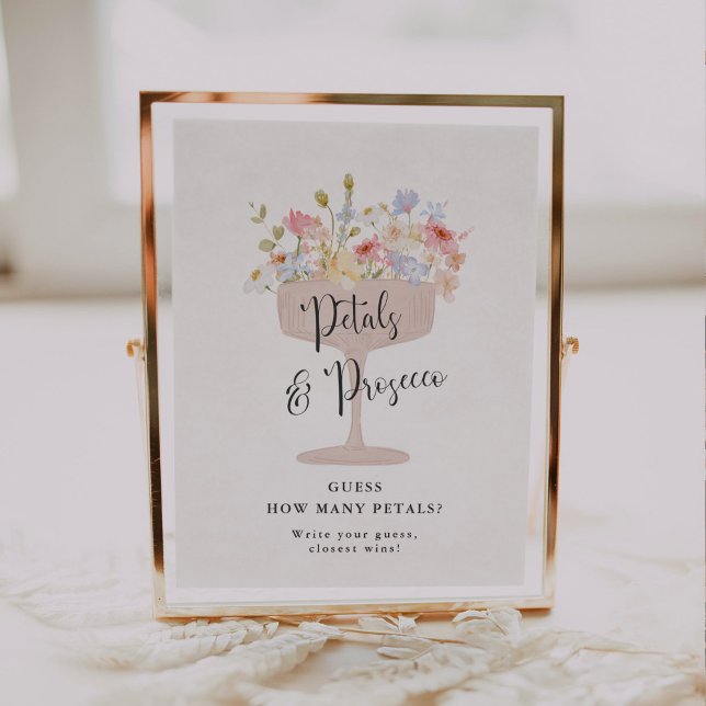 Poster Jogo de chá de panela para adivinhar quantas pétal (Criador carregado)