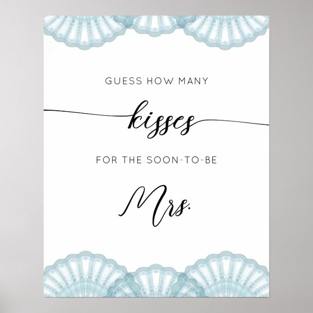 Poster Jogo de chá de panela quantos beijos Blue Shell (Frente)