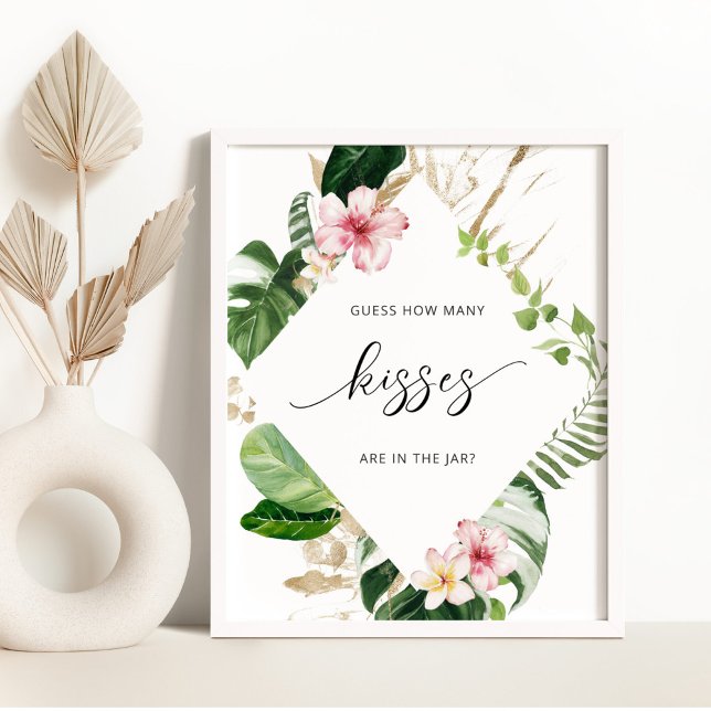 Poster Jogo de chá de panela tropical quantos beijos (Criador carregado)