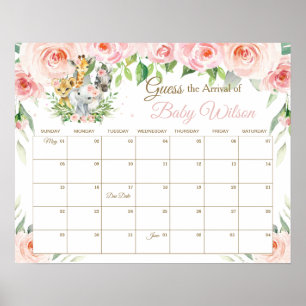 Poster Jogo de Chegada do Bebê da Selva