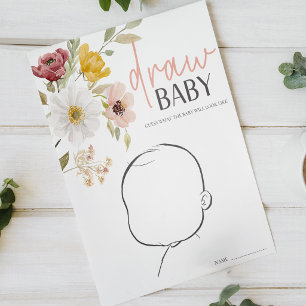 Poster Jogo de Chuva de Bebê Floral Macia de Primavera