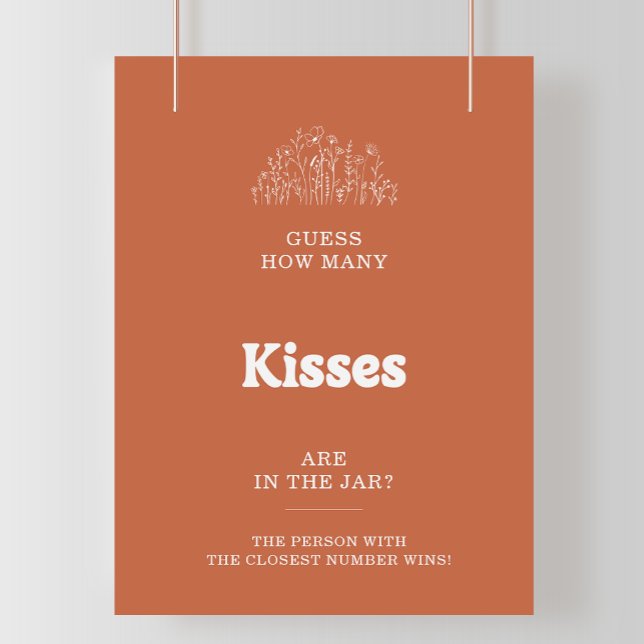 Poster Jogo de Chuva de Noiva White Guess Quantos Beijos  (Criador carregado)