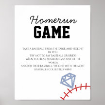 Jogo de Chuveiro de Noiva Brilho Homerun Beisebol 