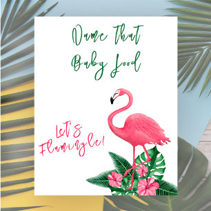 Poster Jogo de comida para chá de bebê de flamingo rosa t