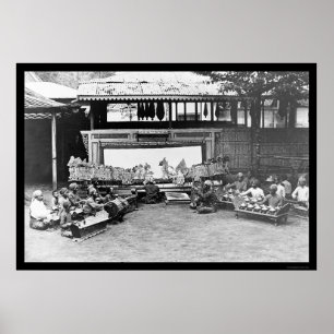 Pôster Jogo de fantoche Java Indonésia 1898