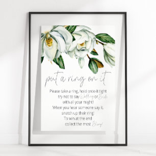 Poster Jogo de Floral Rústica de Magnólia Branca Coloque