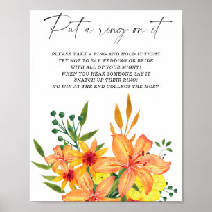 Poster Jogo de floral spring put a ring on it