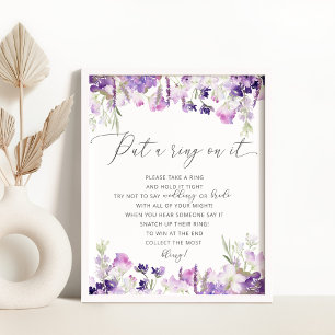 Poster Jogo de flores silvestres de lavanda põe um anel n
