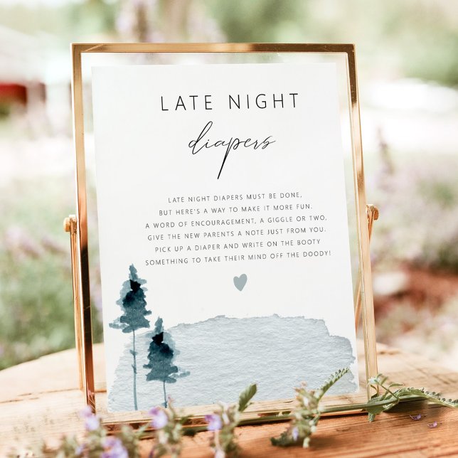 Poster Jogo de Fraldas EGRET Rustic Slate Azul Noite Adia (Criador carregado)