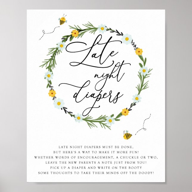 Poster Jogo De Fraldas Noturnas Atrasadas Com Chá de fral (Frente)